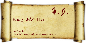 Haag Júlia névjegykártya